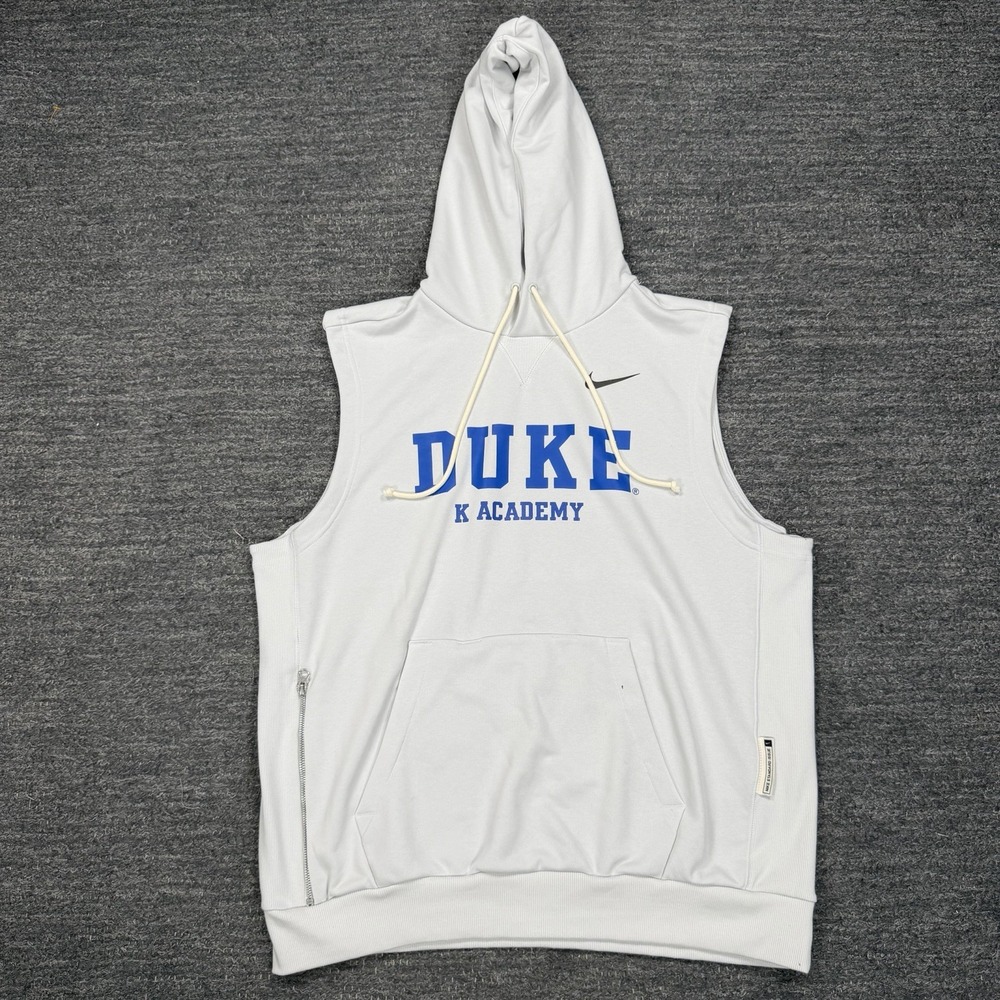 Nike Dri Fit Duke University Sleeveless Hoodie Men Large Gray K Academy Football